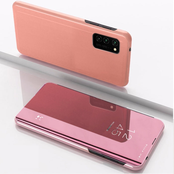 Estuche de cuero con tapa horizontal de espejo chapado con soporte, For Samsung Galaxy F62/M62, For Samsung Galaxy A52 5G/4G, For Samsung Galaxy A72 5G/4G, For Samsung Galaxy A32 4G, For Samsung Galaxy A32 5G, For OPPO Find X3 / Find X3 Pro            ...