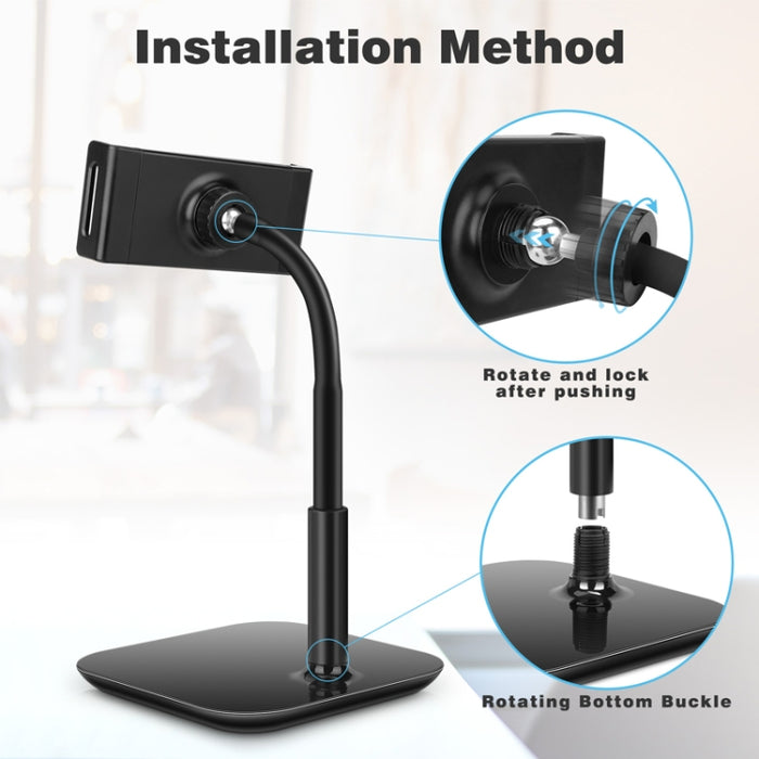 NS-06A Soporte para teléfono celular, rotación de 360 grados, material de aleación de aluminio, soporte para teléfono para escritorio, compatible con todos los teléfonos móviles, iPhone, iPad, etc.