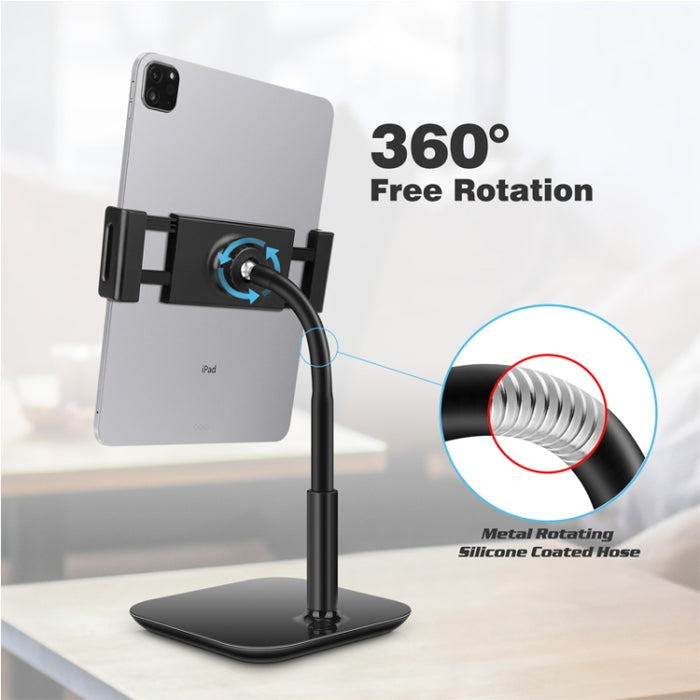 NS-06A Soporte para teléfono celular, rotación de 360 grados, material de aleación de aluminio, soporte para teléfono para escritorio, compatible con todos los teléfonos móviles, iPhone, iPad, etc.