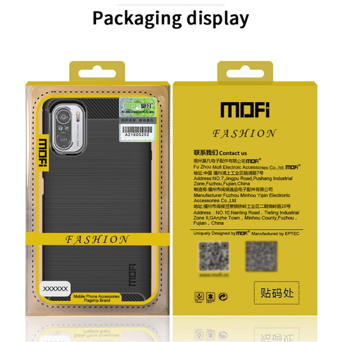 Funda de TPU suave de fibra de carbono con textura cepillada de la serie Gentleness de MOFI, For Redmi K40 /K40 Pro /K40 Pro+/Poco F3, For Redmi Note 9s /Note 9 Pro /Note 9 Pro Max, For Xiaomi Redmi Note 10 / Note 10S                                   ...