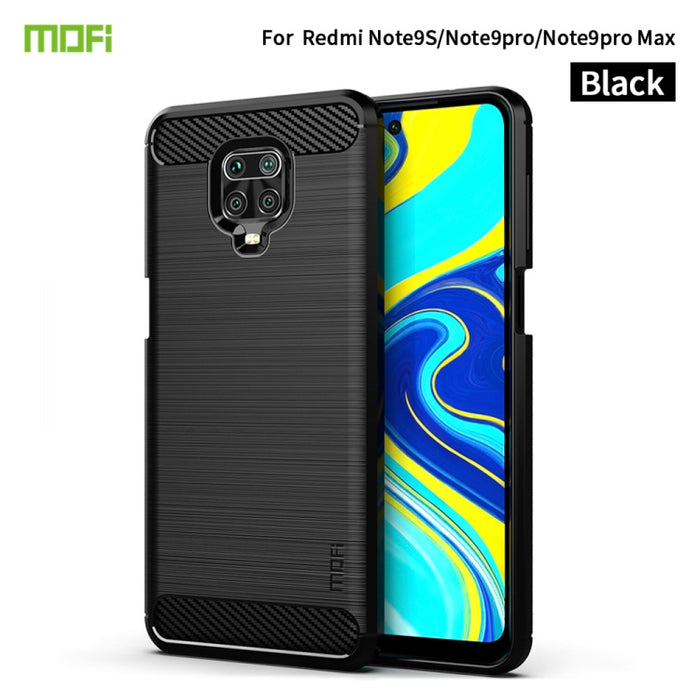 Funda de TPU suave de fibra de carbono con textura cepillada de la serie Gentleness de MOFI, For Redmi K40 /K40 Pro /K40 Pro+/Poco F3, For Redmi Note 9s /Note 9 Pro /Note 9 Pro Max, For Xiaomi Redmi Note 10 / Note 10S                                   ...