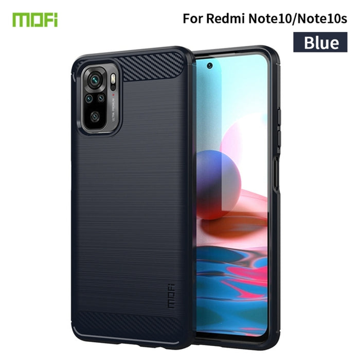 Funda de TPU suave de fibra de carbono con textura cepillada de la serie Gentleness de MOFI, For Redmi K40 /K40 Pro /K40 Pro+/Poco F3, For Redmi Note 9s /Note 9 Pro /Note 9 Pro Max, For Xiaomi Redmi Note 10 / Note 10S                                   ...