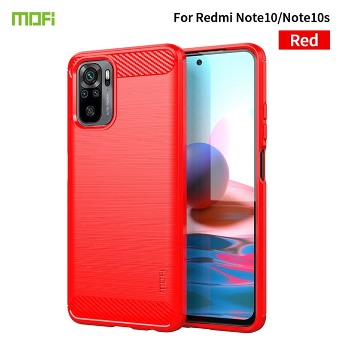 Funda de TPU suave de fibra de carbono con textura cepillada de la serie Gentleness de MOFI, For Redmi K40 /K40 Pro /K40 Pro+/Poco F3, For Redmi Note 9s /Note 9 Pro /Note 9 Pro Max, For Xiaomi Redmi Note 10 / Note 10S                                   ...