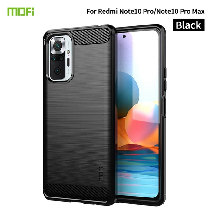 Funda de TPU suave de fibra de carbono con textura cepillada de la serie Gentleness de MOFI, For Redmi K40 /K40 Pro /K40 Pro+/Poco F3, For Redmi Note 9s /Note 9 Pro /Note 9 Pro Max, For Xiaomi Redmi Note 10 / Note 10S                                   ...