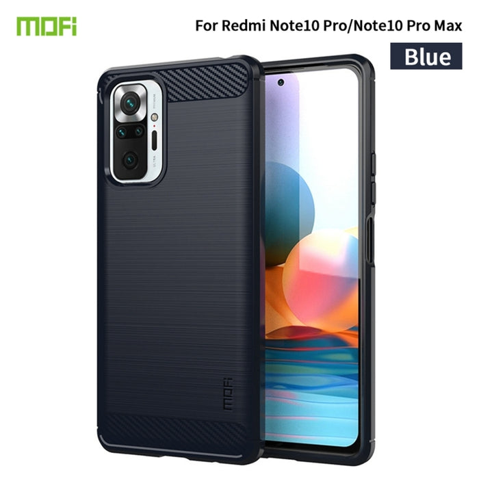 Funda de TPU suave de fibra de carbono con textura cepillada de la serie Gentleness de MOFI, For Redmi K40 /K40 Pro /K40 Pro+/Poco F3, For Redmi Note 9s /Note 9 Pro /Note 9 Pro Max, For Xiaomi Redmi Note 10 / Note 10S                                   ...