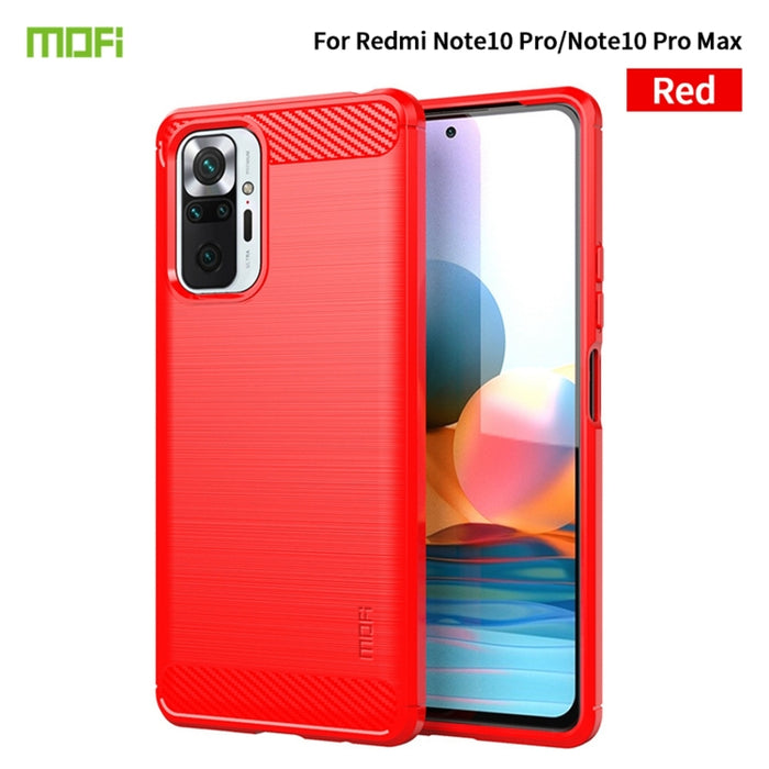 Funda de TPU suave de fibra de carbono con textura cepillada de la serie Gentleness de MOFI, For Redmi K40 /K40 Pro /K40 Pro+/Poco F3, For Redmi Note 9s /Note 9 Pro /Note 9 Pro Max, For Xiaomi Redmi Note 10 / Note 10S                                   ...