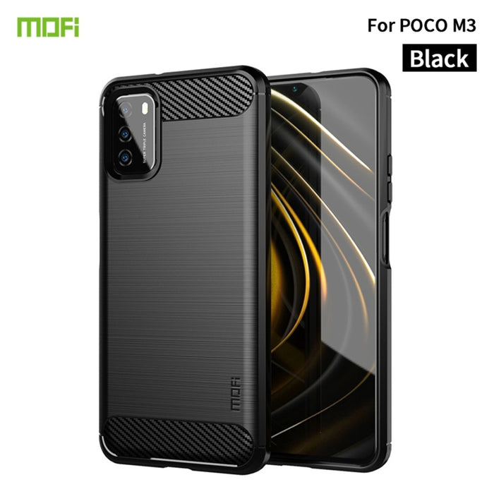 Funda de TPU suave de fibra de carbono con textura cepillada de la serie Gentleness de MOFI, For Redmi K40 /K40 Pro /K40 Pro+/Poco F3, For Redmi Note 9s /Note 9 Pro /Note 9 Pro Max, For Xiaomi Redmi Note 10 / Note 10S                                   ...