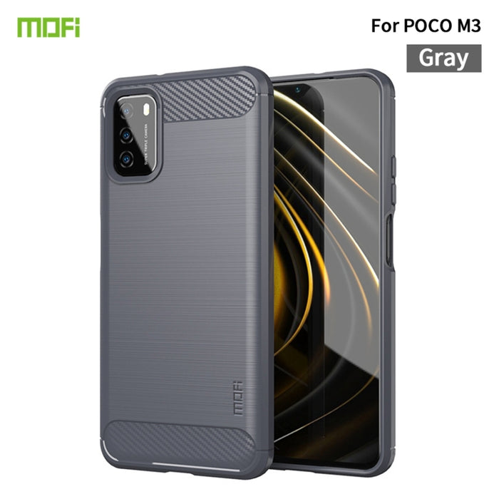 Funda de TPU suave de fibra de carbono con textura cepillada de la serie Gentleness de MOFI, For Redmi K40 /K40 Pro /K40 Pro+/Poco F3, For Redmi Note 9s /Note 9 Pro /Note 9 Pro Max, For Xiaomi Redmi Note 10 / Note 10S                                   ...