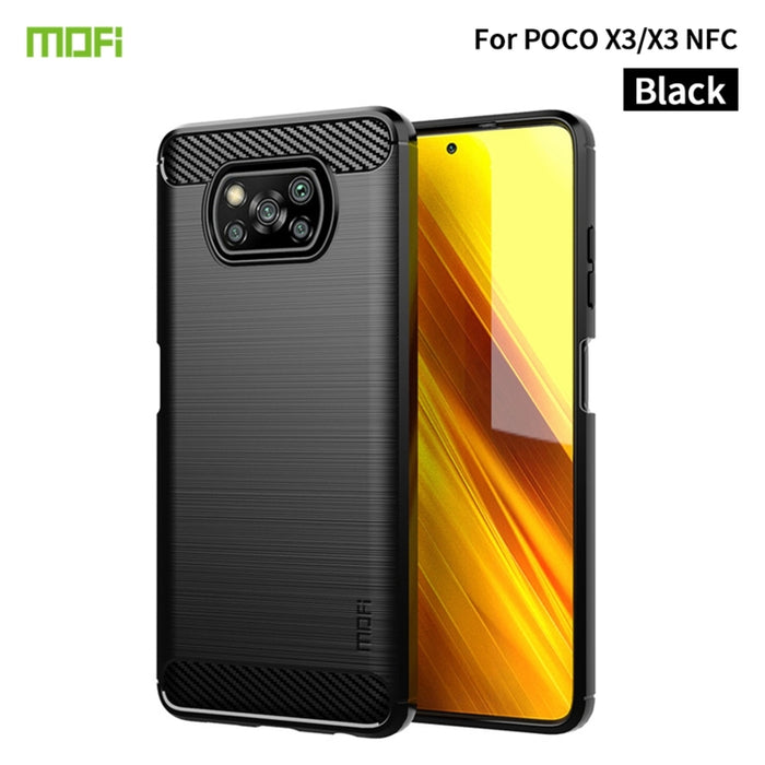 Funda de TPU suave de fibra de carbono con textura cepillada de la serie Gentleness de MOFI, For Redmi K40 /K40 Pro /K40 Pro+/Poco F3, For Redmi Note 9s /Note 9 Pro /Note 9 Pro Max, For Xiaomi Redmi Note 10 / Note 10S                                   ...