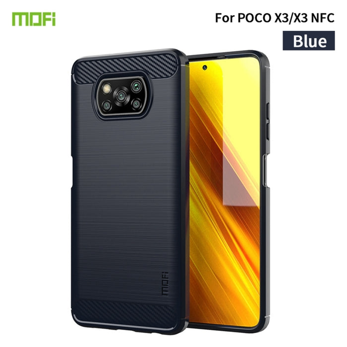 Funda de TPU suave de fibra de carbono con textura cepillada de la serie Gentleness de MOFI, For Redmi K40 /K40 Pro /K40 Pro+/Poco F3, For Redmi Note 9s /Note 9 Pro /Note 9 Pro Max, For Xiaomi Redmi Note 10 / Note 10S                                   ...