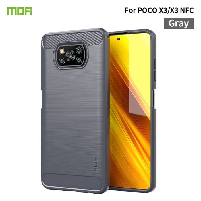 Funda de TPU suave de fibra de carbono con textura cepillada de la serie Gentleness de MOFI, For Redmi K40 /K40 Pro /K40 Pro+/Poco F3, For Redmi Note 9s /Note 9 Pro /Note 9 Pro Max, For Xiaomi Redmi Note 10 / Note 10S                                   ...
