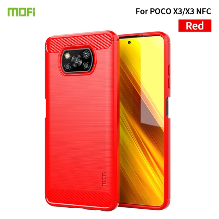Funda de TPU suave de fibra de carbono con textura cepillada de la serie Gentleness de MOFI, For Redmi K40 /K40 Pro /K40 Pro+/Poco F3, For Redmi Note 9s /Note 9 Pro /Note 9 Pro Max, For Xiaomi Redmi Note 10 / Note 10S                                   ...