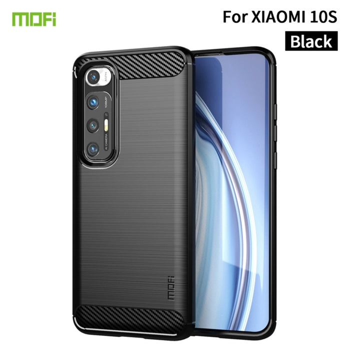 Funda de TPU suave de fibra de carbono con textura cepillada de la serie Gentleness de MOFI, For Redmi K40 /K40 Pro /K40 Pro+/Poco F3, For Redmi Note 9s /Note 9 Pro /Note 9 Pro Max, For Xiaomi Redmi Note 10 / Note 10S                                   ...