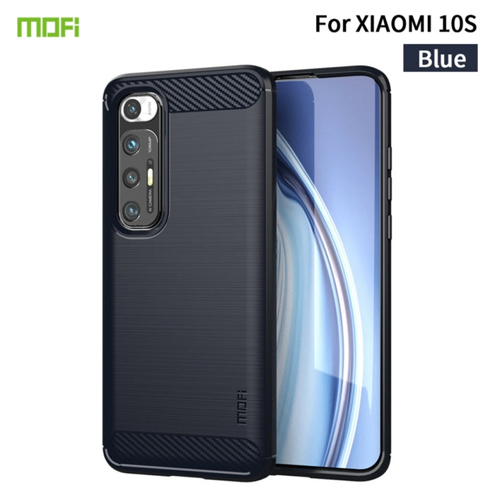 Funda de TPU suave de fibra de carbono con textura cepillada de la serie Gentleness de MOFI, For Redmi K40 /K40 Pro /K40 Pro+/Poco F3, For Redmi Note 9s /Note 9 Pro /Note 9 Pro Max, For Xiaomi Redmi Note 10 / Note 10S                                   ...