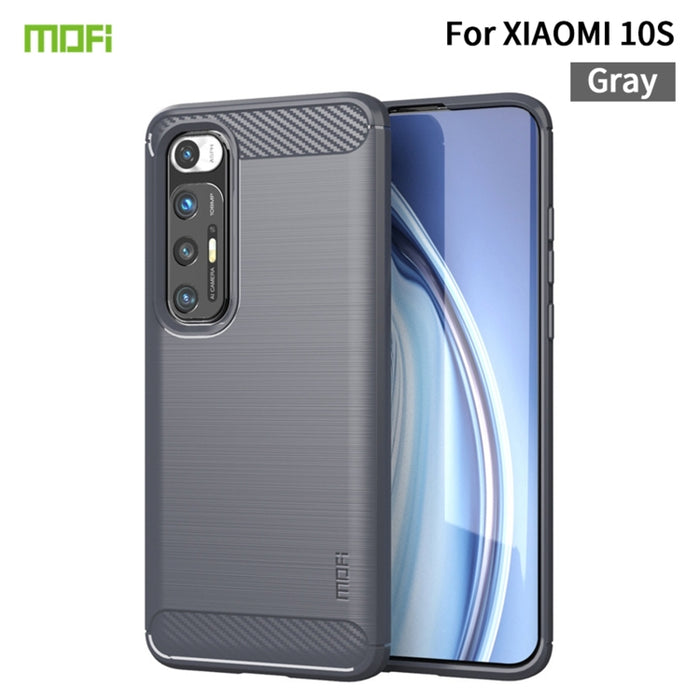 Funda de TPU suave de fibra de carbono con textura cepillada de la serie Gentleness de MOFI, For Redmi K40 /K40 Pro /K40 Pro+/Poco F3, For Redmi Note 9s /Note 9 Pro /Note 9 Pro Max, For Xiaomi Redmi Note 10 / Note 10S                                   ...