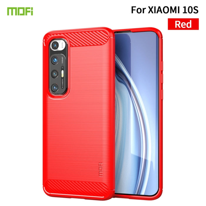 Funda de TPU suave de fibra de carbono con textura cepillada de la serie Gentleness de MOFI, For Redmi K40 /K40 Pro /K40 Pro+/Poco F3, For Redmi Note 9s /Note 9 Pro /Note 9 Pro Max, For Xiaomi Redmi Note 10 / Note 10S                                   ...