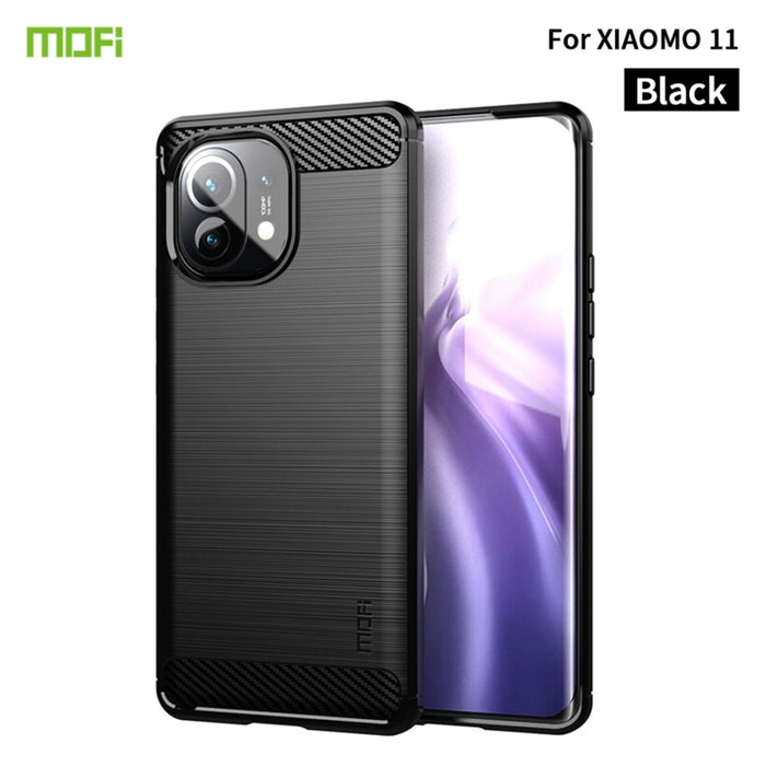 Funda de TPU suave de fibra de carbono con textura cepillada de la serie Gentleness de MOFI, For Redmi K40 /K40 Pro /K40 Pro+/Poco F3, For Redmi Note 9s /Note 9 Pro /Note 9 Pro Max, For Xiaomi Redmi Note 10 / Note 10S                                   ...