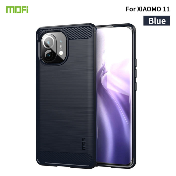 Funda de TPU suave de fibra de carbono con textura cepillada de la serie Gentleness de MOFI, For Redmi K40 /K40 Pro /K40 Pro+/Poco F3, For Redmi Note 9s /Note 9 Pro /Note 9 Pro Max, For Xiaomi Redmi Note 10 / Note 10S                                   ...