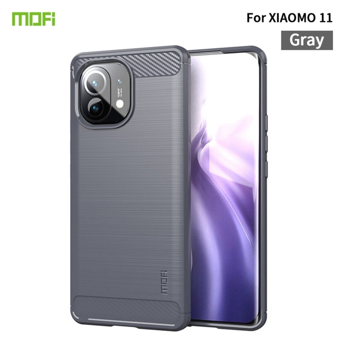 Funda de TPU suave de fibra de carbono con textura cepillada de la serie Gentleness de MOFI, For Redmi K40 /K40 Pro /K40 Pro+/Poco F3, For Redmi Note 9s /Note 9 Pro /Note 9 Pro Max, For Xiaomi Redmi Note 10 / Note 10S                                   ...