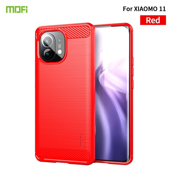 Funda de TPU suave de fibra de carbono con textura cepillada de la serie Gentleness de MOFI, For Redmi K40 /K40 Pro /K40 Pro+/Poco F3, For Redmi Note 9s /Note 9 Pro /Note 9 Pro Max, For Xiaomi Redmi Note 10 / Note 10S                                   ...