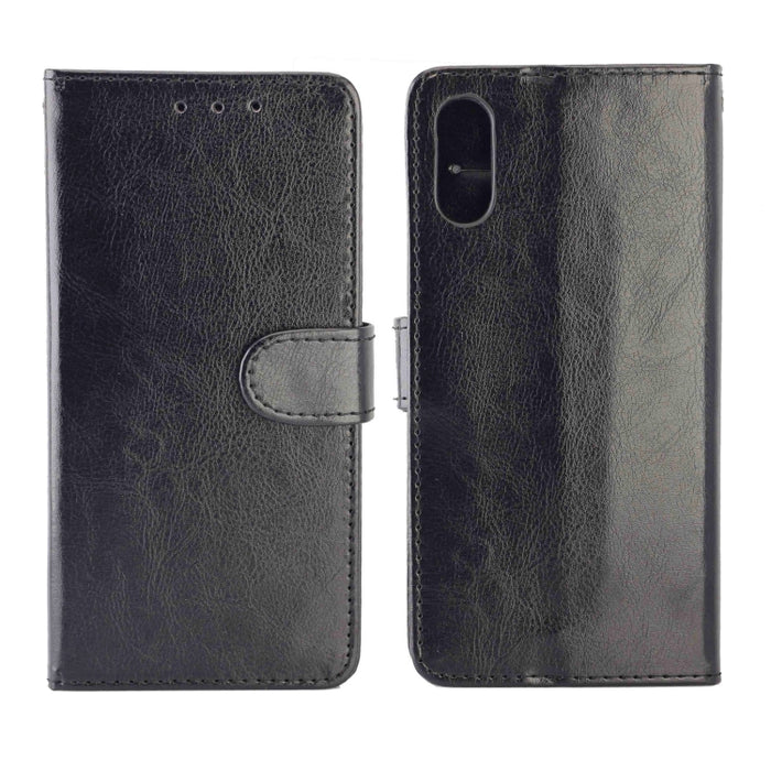 Estuche protector con tapa horizontal de cuero con textura de caballo loco con soporte y ranuras para tarjetas y billetera y marco de fotos, For OPPO A55 5G, For OPPO A93 5G, For vivo Y31S/Y52S/IQOO U3 5G, For Samsung Galaxy A02/M02                    ...