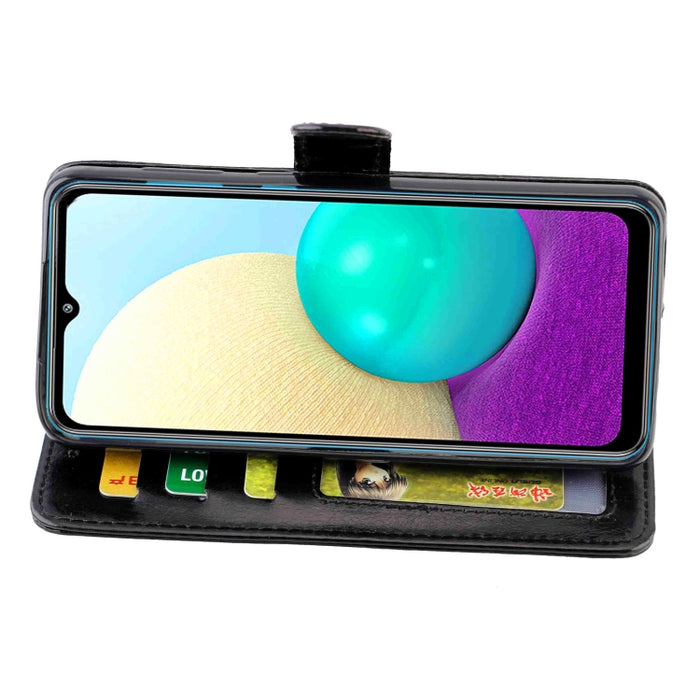 Estuche protector con tapa horizontal de cuero con textura de caballo loco con soporte y ranuras para tarjetas y billetera y marco de fotos, For OPPO A55 5G, For OPPO A93 5G, For vivo Y31S/Y52S/IQOO U3 5G, For Samsung Galaxy A02/M02                    ...