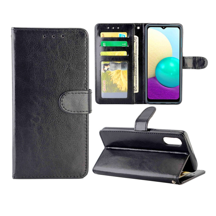 Estuche protector con tapa horizontal de cuero con textura de caballo loco con soporte y ranuras para tarjetas y billetera y marco de fotos, For OPPO A55 5G, For OPPO A93 5G, For vivo Y31S/Y52S/IQOO U3 5G, For Samsung Galaxy A02/M02                    ...