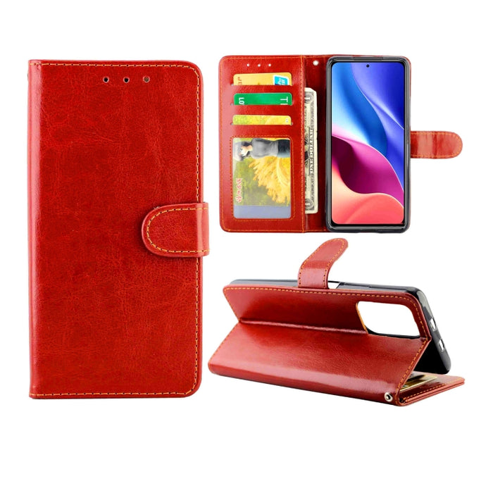 Estuche protector con tapa horizontal de cuero con textura de caballo loco con soporte y ranuras para tarjetas y billetera y marco de fotos, For OPPO A55 5G, For OPPO A93 5G, For vivo Y31S/Y52S/IQOO U3 5G, For Samsung Galaxy A02/M02                    ...