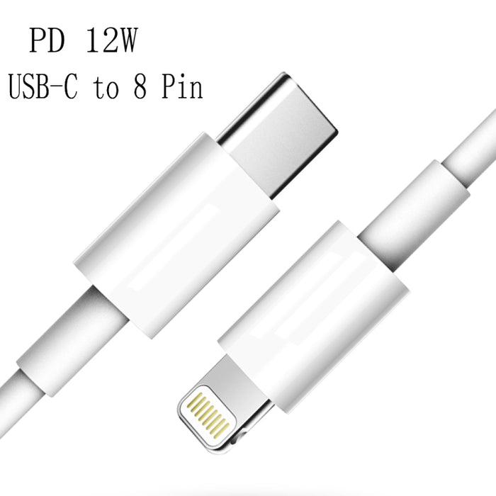 XJ-61 12W USB-C / Type-C a cable de carga rápida PD de 8 pines, 1m, 1.5m, 2m