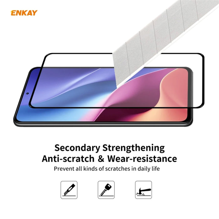 2 PCS ENKAY Hat-Prince Full Glue 0.26mm 9H 2.5D Película de cobertura total de vidrio templado, For Xiaomi Poco F3(2pcs), For Xiaomi Mi 11X / 11X Pro / 11i(2pcs)