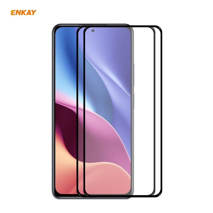 2 PCS ENKAY Hat-Prince Full Glue 0.26mm 9H 2.5D Película de cobertura total de vidrio templado, For Xiaomi Poco F3(2pcs), For Xiaomi Mi 11X / 11X Pro / 11i(2pcs)