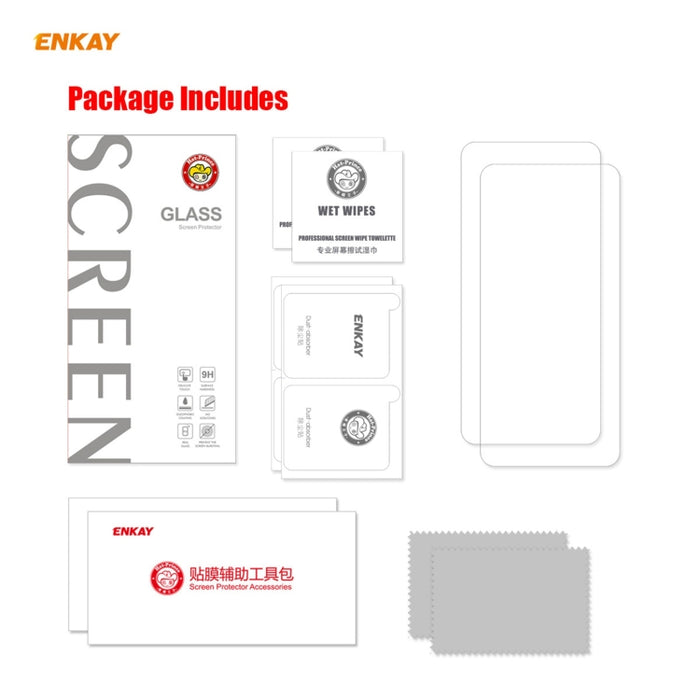 2 PCS ENKAY Hat-Prince 0.26mm 9H 2.5D Película de vidrio templado de borde curvo, For Xiaomi Poco F3, For Xiaomi Mi 11X / 11X Pro / 11i