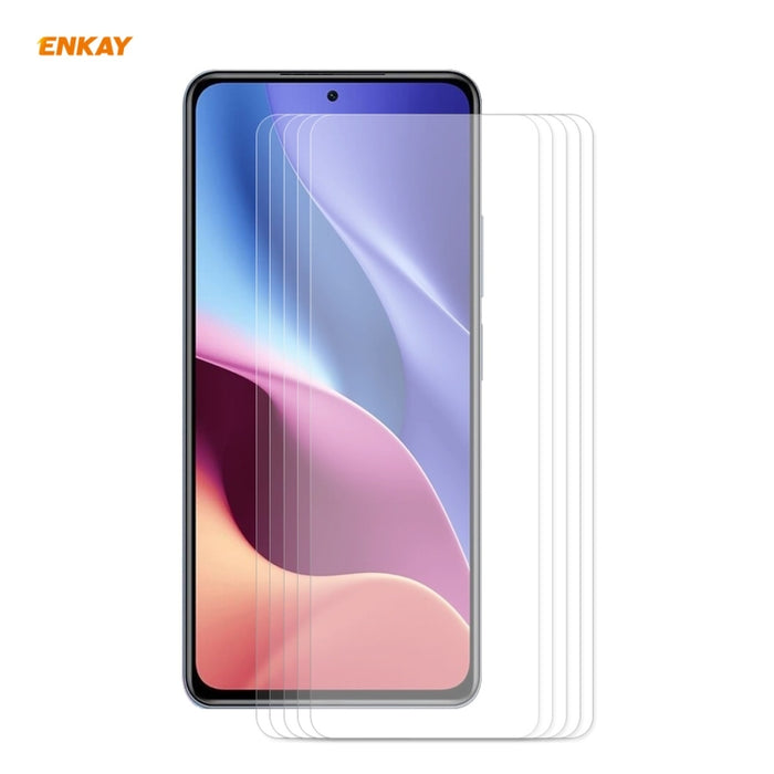 5 PCS ENKAY Hat-Prince 0.26mm 9H 2.5D Película de vidrio templado de borde curvo, For Xiaomi Poco F3, For Xiaomi 11X / 11X Pro / 11i