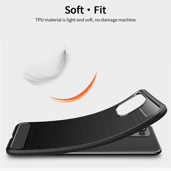 Funda de TPU suave de fibra de carbono con textura cepillada de la serie Gentleness de MOFI, For Xiaomi Mi 11 Lite, For Xiaomi Mi 11 Pro, For OnePlus 9R