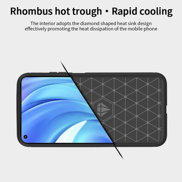 Funda de TPU suave de fibra de carbono con textura cepillada de la serie Gentleness de MOFI, For Xiaomi Mi 11 Lite, For Xiaomi Mi 11 Pro, For OnePlus 9R
