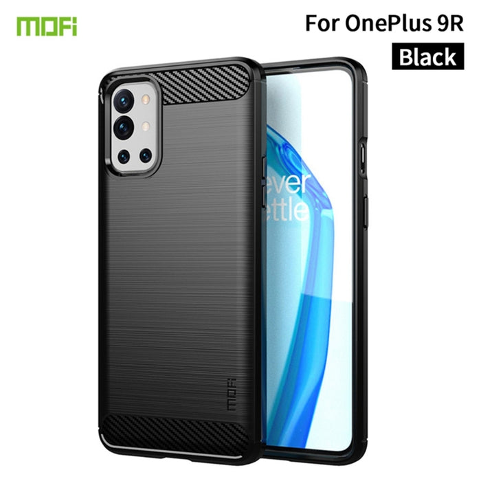 Funda de TPU suave de fibra de carbono con textura cepillada de la serie Gentleness de MOFI, For Xiaomi Mi 11 Lite, For Xiaomi Mi 11 Pro, For OnePlus 9R