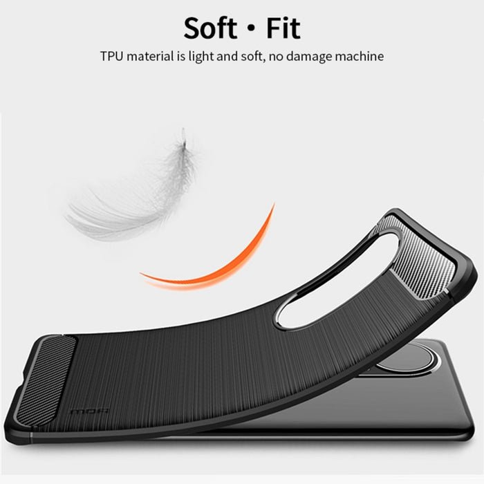 Funda de TPU suave de fibra de carbono con textura cepillada de la serie Gentleness de MOFI, For Huawei P50 Pro, For Xiaomi Mi 11 Ultra, For OnePlus 8