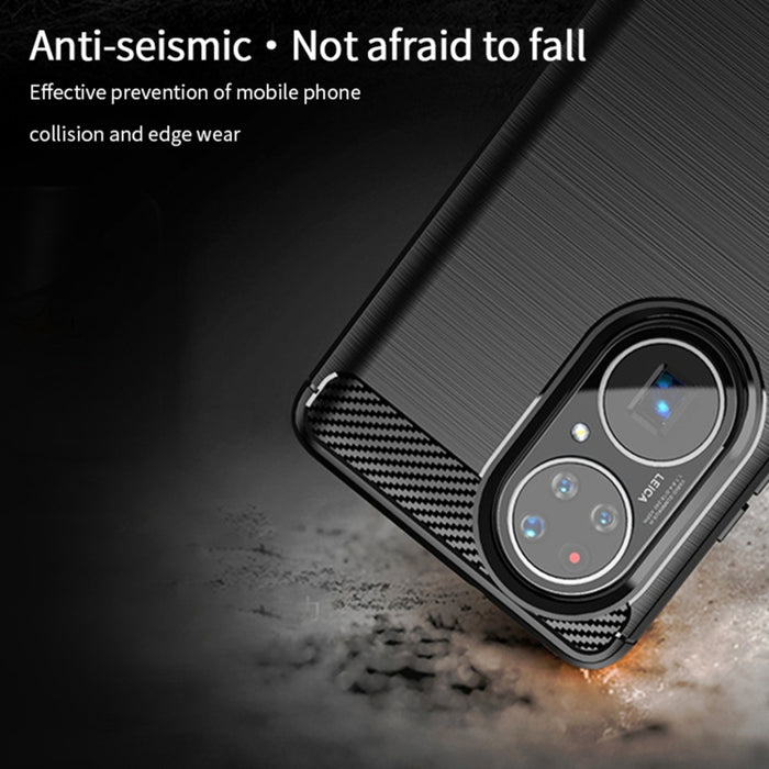 Funda de TPU suave de fibra de carbono con textura cepillada de la serie Gentleness de MOFI, For Huawei P50 Pro, For Xiaomi Mi 11 Ultra, For OnePlus 8