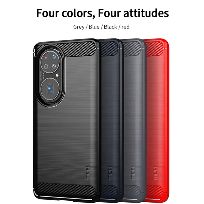 Funda de TPU suave de fibra de carbono con textura cepillada de la serie Gentleness de MOFI, For Huawei P50 Pro, For Xiaomi Mi 11 Ultra, For OnePlus 8