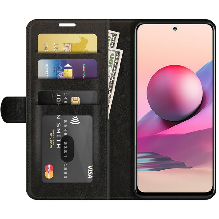Para Xiaomi Redmi Note 10S R64 Texture Single Horizontal Flip Funda protectora con soporte y ranuras para tarjetas y billetera y marco de fotos, For Xiaomi Redmi Note 10S