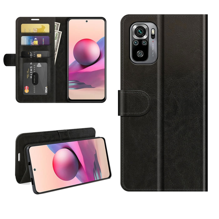 Para Xiaomi Redmi Note 10S R64 Texture Single Horizontal Flip Funda protectora con soporte y ranuras para tarjetas y billetera y marco de fotos, For Xiaomi Redmi Note 10S