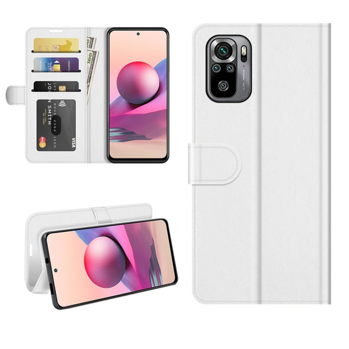 Para Xiaomi Redmi Note 10S R64 Texture Single Horizontal Flip Funda protectora con soporte y ranuras para tarjetas y billetera y marco de fotos, For Xiaomi Redmi Note 10S