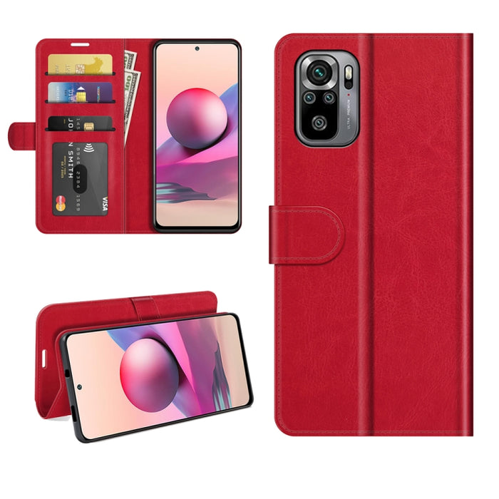 Para Xiaomi Redmi Note 10S R64 Texture Single Horizontal Flip Funda protectora con soporte y ranuras para tarjetas y billetera y marco de fotos, For Xiaomi Redmi Note 10S