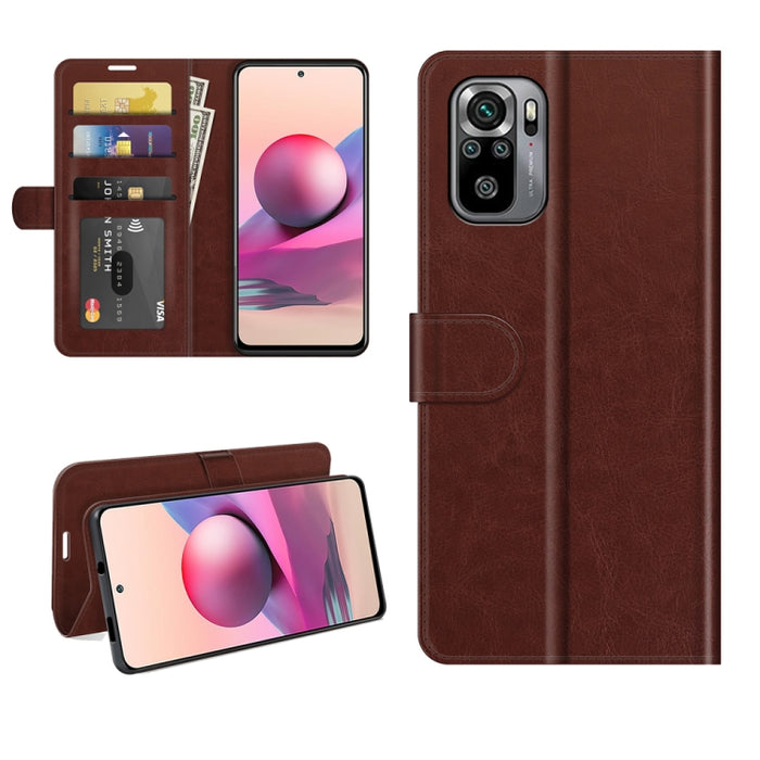 Para Xiaomi Redmi Note 10S R64 Texture Single Horizontal Flip Funda protectora con soporte y ranuras para tarjetas y billetera y marco de fotos, For Xiaomi Redmi Note 10S