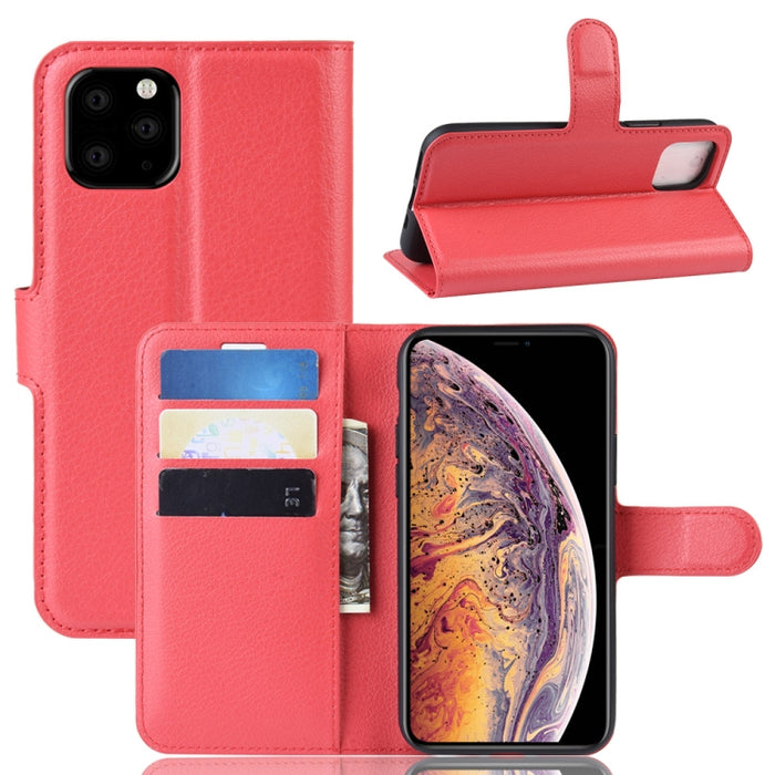 Litchi Skin PU Funda de cuero con soporte para billetera móvil para iPhone XI Max (2019)