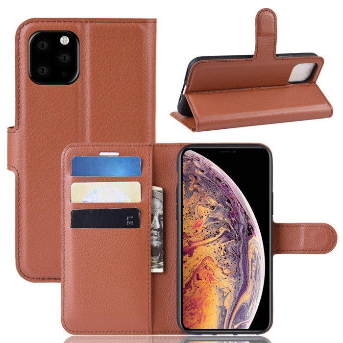 Litchi Skin PU Funda de cuero con soporte para billetera móvil para iPhone XI Max (2019)