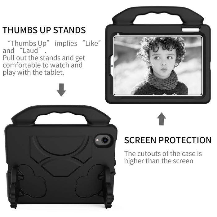 Material de EVA para niños, cubierta protectora plana anticaída, carcasa protectora con soporte para pulgar, For iPad mini 6 / mini 20246, For iPad mini 6 / mini 2024