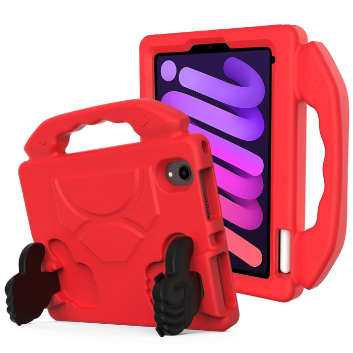 Material de EVA para niños, cubierta protectora plana anticaída, carcasa protectora con soporte para pulgar, For iPad mini 6 / mini 20246, For iPad mini 6 / mini 2024