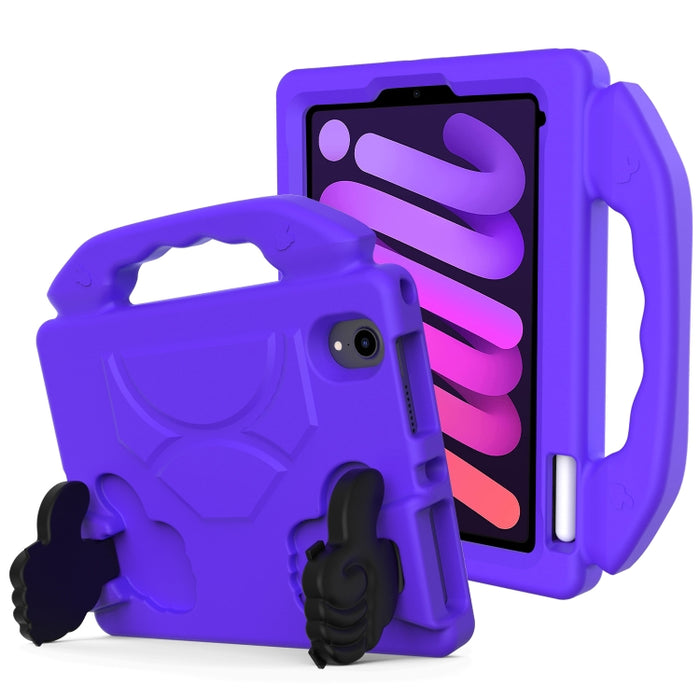 Material de EVA para niños, cubierta protectora plana anticaída, carcasa protectora con soporte para pulgar, For iPad mini 6 / mini 20246, For iPad mini 6 / mini 2024