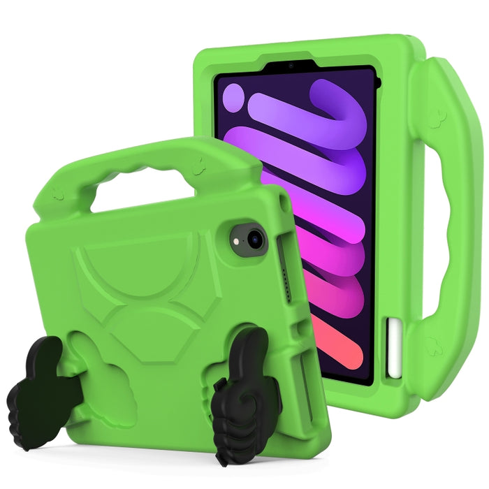 Material de EVA para niños, cubierta protectora plana anticaída, carcasa protectora con soporte para pulgar, For iPad mini 6 / mini 20246, For iPad mini 6 / mini 2024